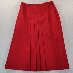 Womens David Strauss Red Pleated Skirt